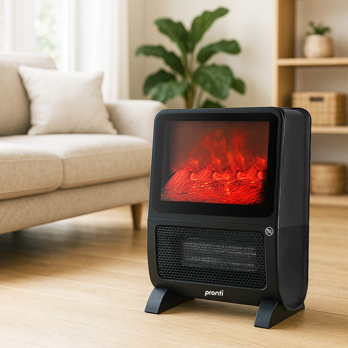 Pronti 2000W 3D Fire PTC Electric Portable Room Heater