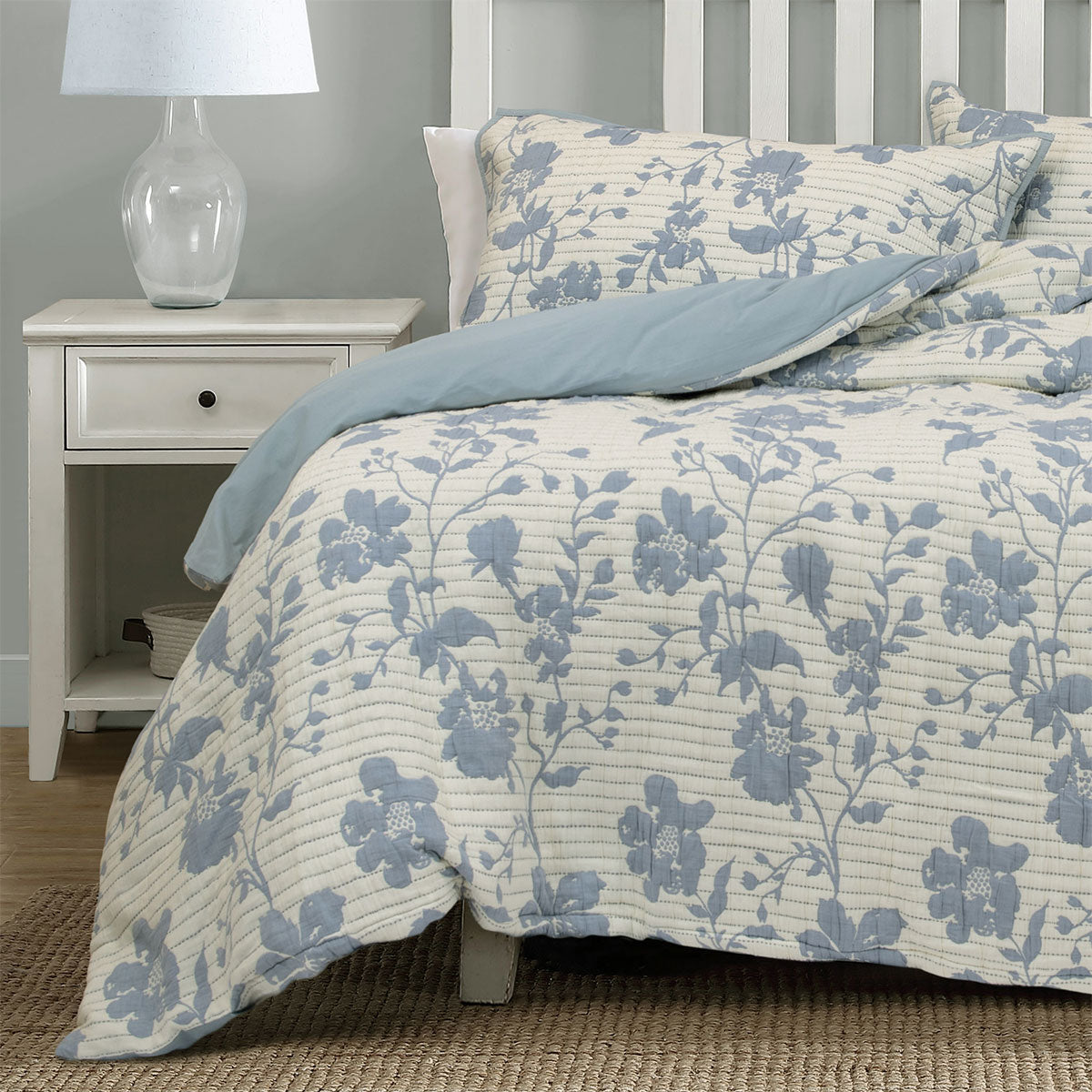 Algodon Abigail Multi Lightly Quilted Cotton Jacquard Quilt Cover Set King