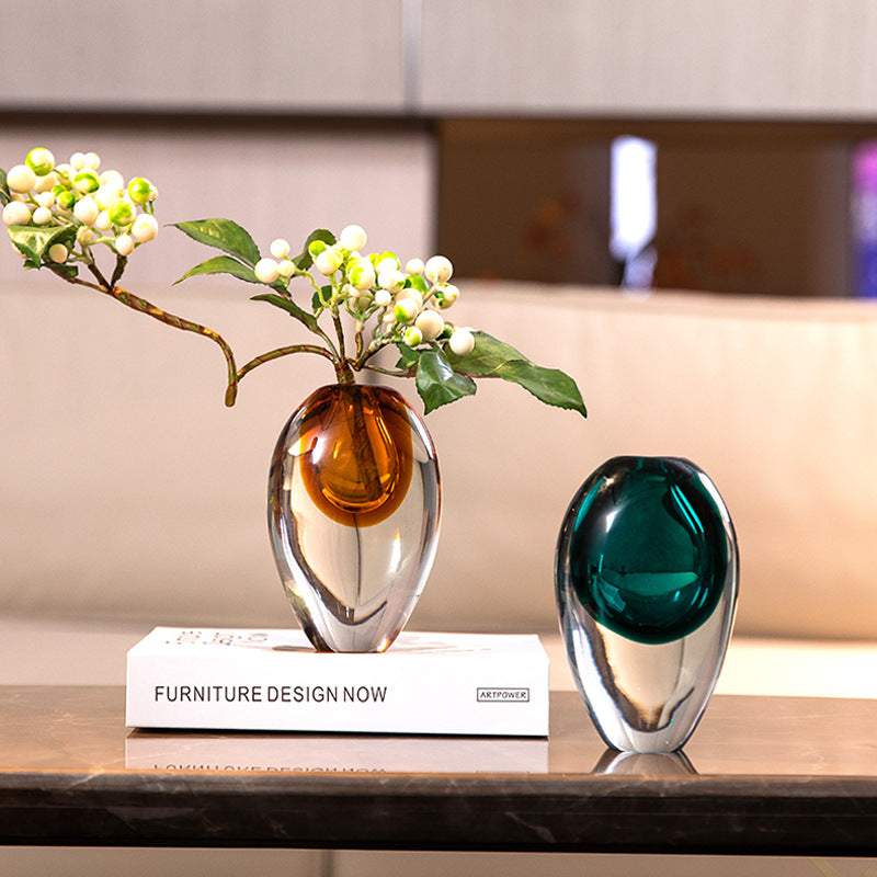 Artistic Teardrop Glass Vase - Handcrafted Glazed Finish for Hydroponics & Floral Decor(grey)
