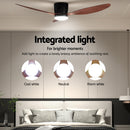 Devanti 52'' Ceiling Fan DC Motor w/Light w/Remote - Dark Wood