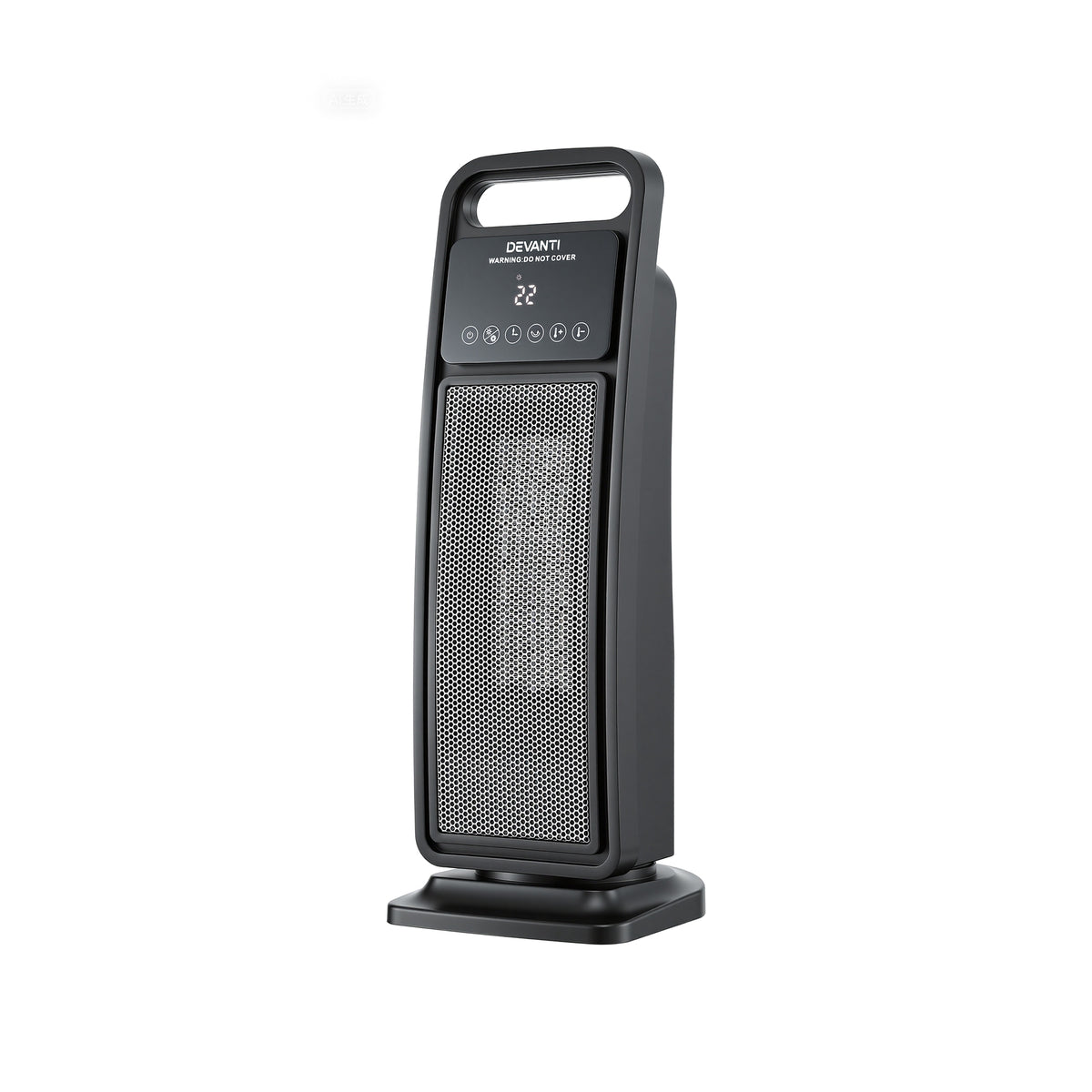 Devanti 2000W Ceramic Tower Heater Space Heaters Indoor Oscillating Black