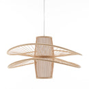 Elysian Breeze Double Natural Hand-Woven Bamboo Double Wide Pendant Lamp Light
