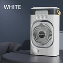 White 3-in-1 Portable Air Cooler Fan - Desktop Humidifier & LED Light, Nano Mist