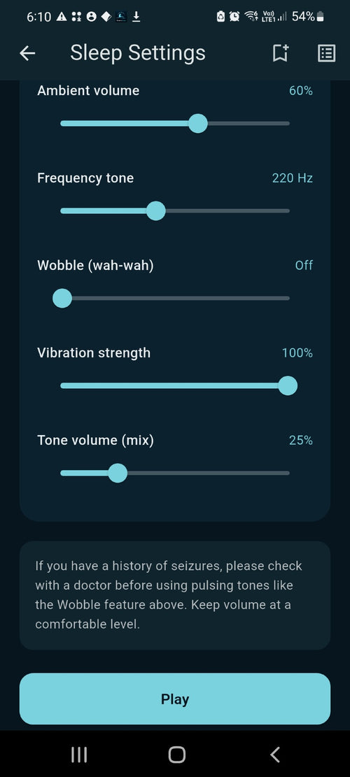 Oceans Sleep app screenshot