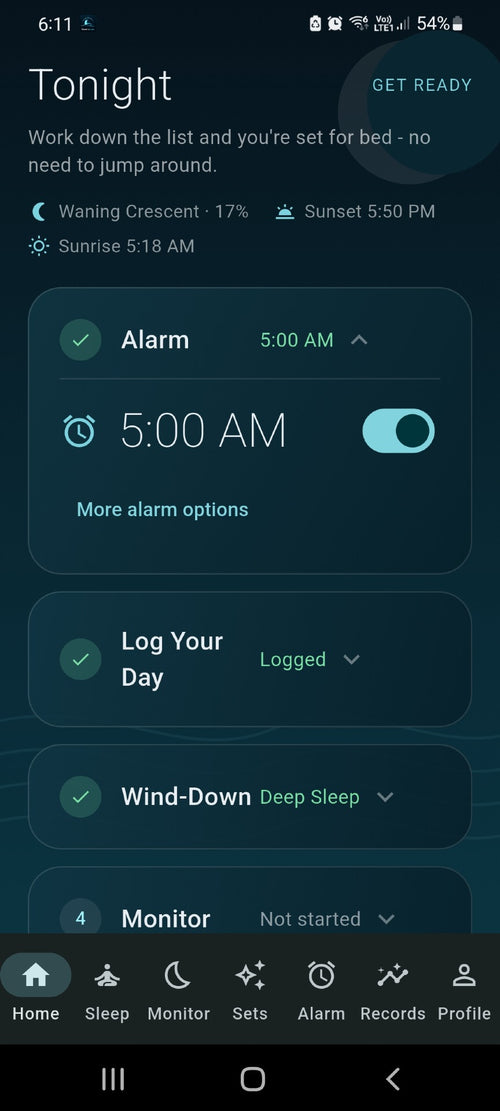 Oceans Sleep app screenshot