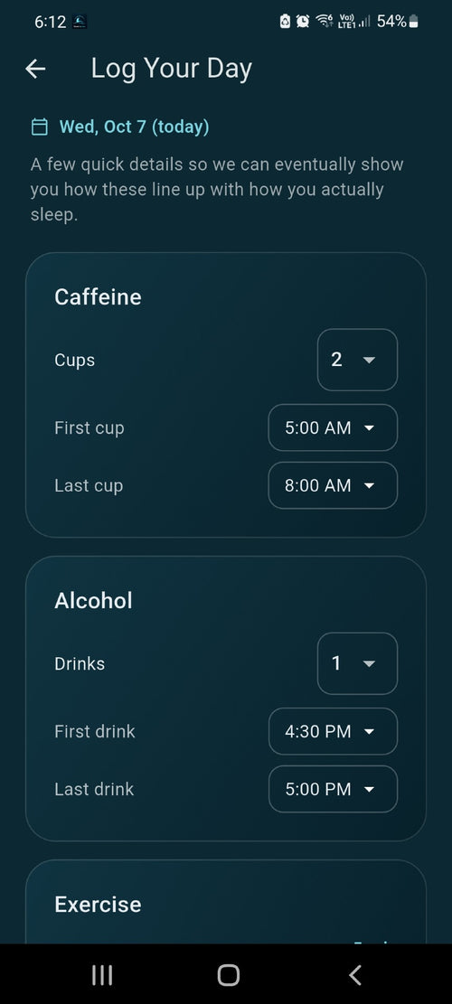 Oceans Sleep app screenshot